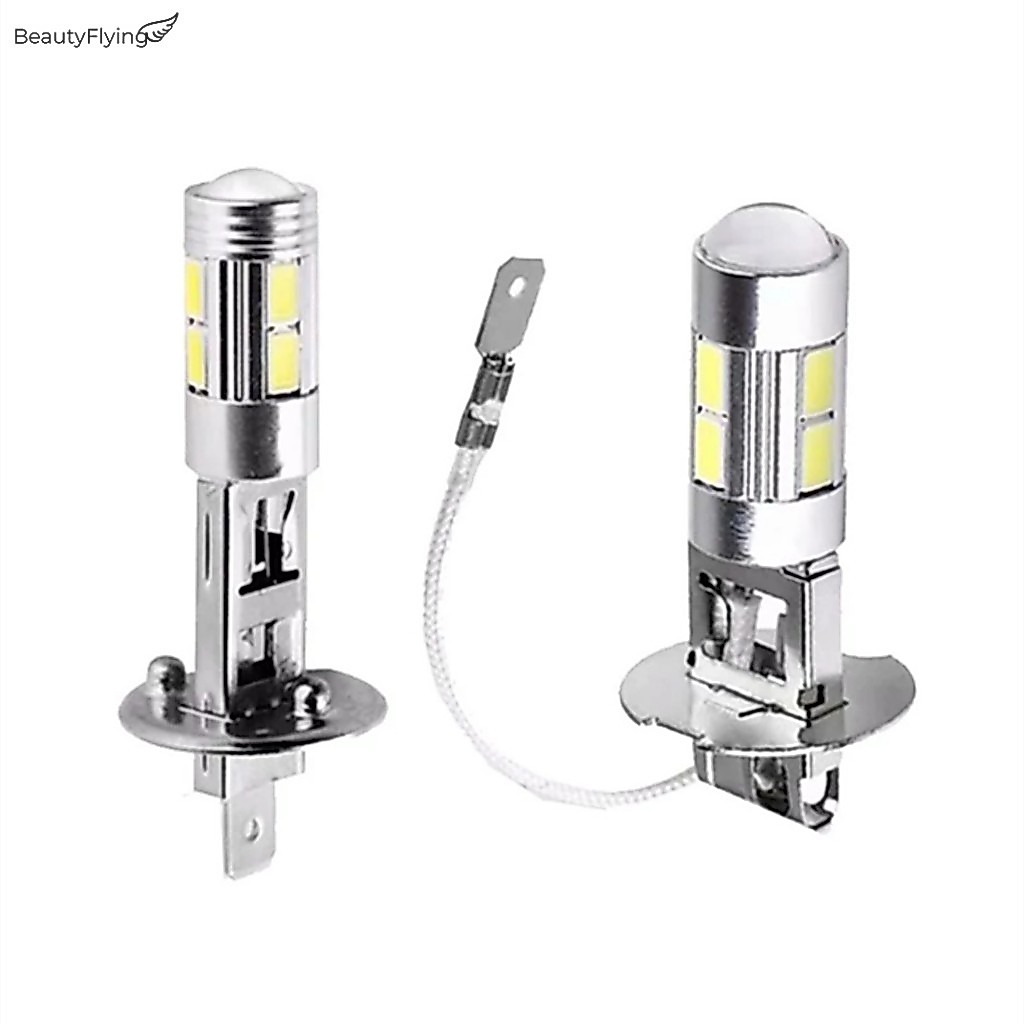 2 Unidades H1 H3 Lâmpadas LED Para Carro 6000K Brancas De Alta Potência 10-SMD 5630 Decodificação Luz De Neblina Dirigir
