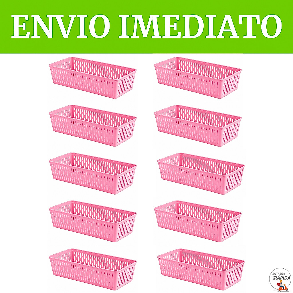 KIT CESTO FLEXÍVEL ORGANIZADOR RETANGULAR - CESTINHO MULTIUSO LAVANDERIA BANHEIRO GAVETA PRATELEIRA