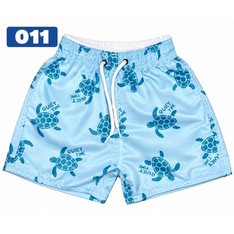 Short Tactel Grosso Premium Estampas Variadas Tamanhos 1 a 12 anos Praia Piscina Verão Dinossauro Folhagem Coqueiro.