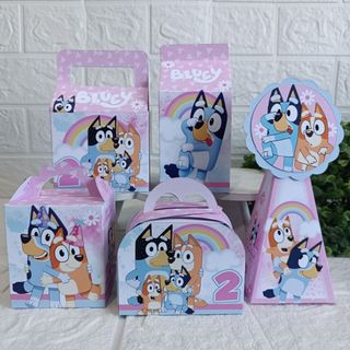 kit festa caixas personalizadas BLUE e PINGO menina lembrancinhas festa aniversário