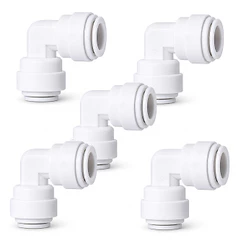 Kit 5 Conector Cotovelo Engate Rápido Mangueira 3/8 – Filtro de Água Purificador