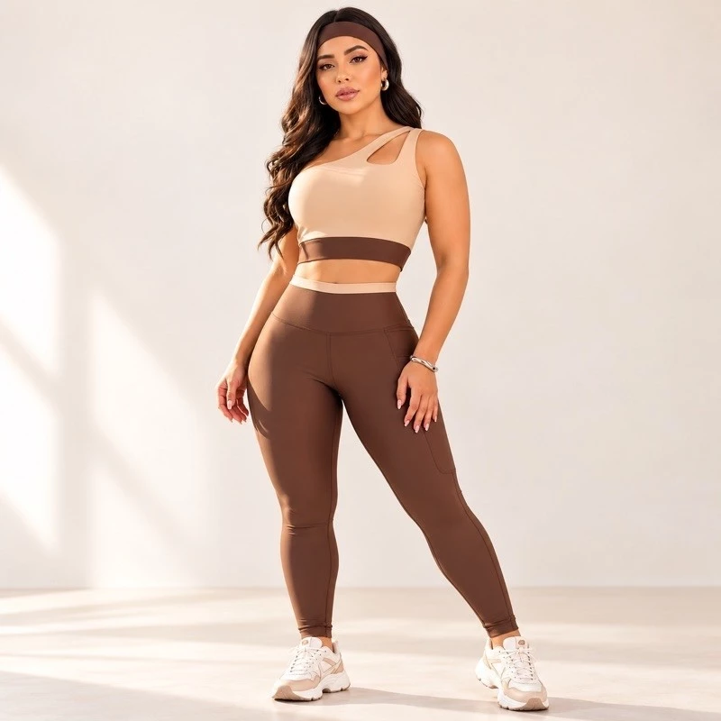 Conjunto Fitness Roupa de Academia Feminina Top e Calça Suplex Premium Zero Transparência