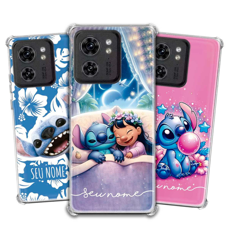 Capa Capinha - Motorola Moto Edge 40 - Lilo e Stitch 2025 personalizada com nome