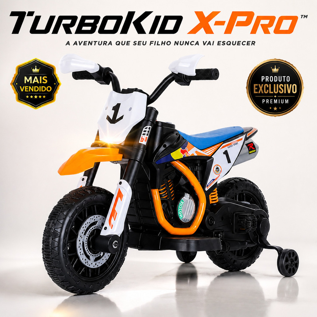 Moto Elétrica Infantil Laranja 2 Rodas com Rodinhas  Bateria Recarregável  Criança Brinquedo