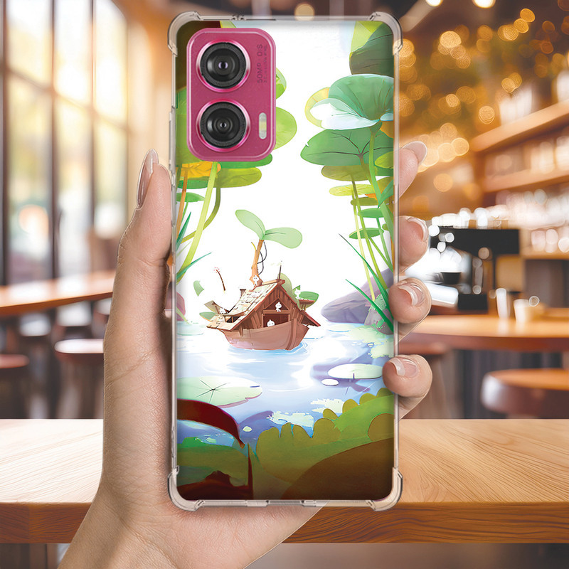 Capa Capinha MOTO G50 G42 G41 G35 G34 G32 G31 G24 G23 Anti-impacto Personalizada natureza FLORES barco (4210)