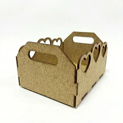 KIT Caixote Coração MDF Decorativo Mini Organizador Lembrancinha
