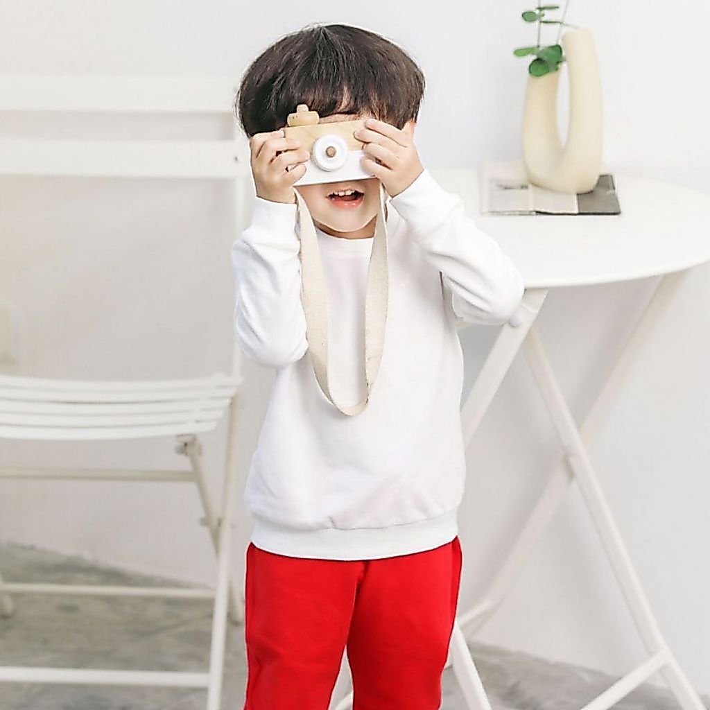 Moletom infantil novo estilo roupas infantis estilo primavera cor sólida meninos em torno do pescoço Tops infantis menin