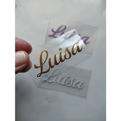 Nome Personalizado com Adesivo Termocolante | Vinil para Tecidos, Roupas, Bolsas e Necessaires