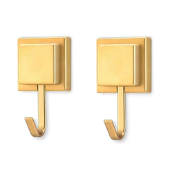 Kit 2 Suporte Porta Toalha De Banho Gancho Dourado Fita Dupla Face 3m