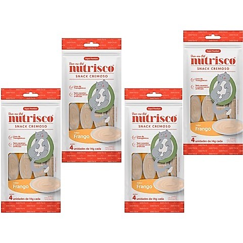 Kit 4 Nutrisco 56g cada Frango para gatos - Como Churu