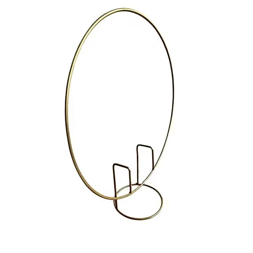 Mini Arco Painel Redondo Suporte para Decoração Festa Mesa Dourado