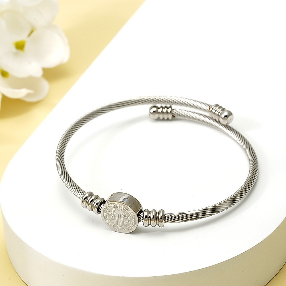 Pulseira Protetora Feminina De Aço Inoxidável Ajustável São Bento