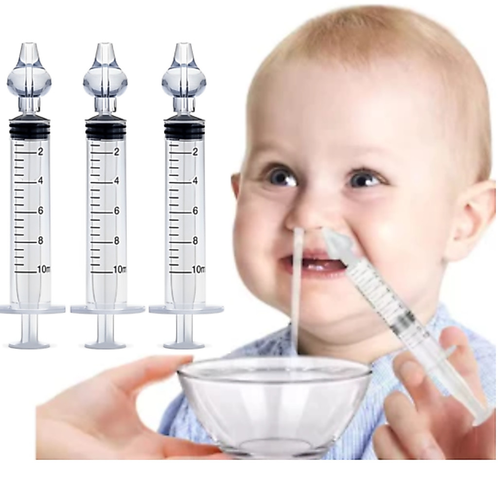 Kit 03 Seringas com bico de silicone 10 ML para Limpeza Lavagem e cuidados Nasal do Bebê