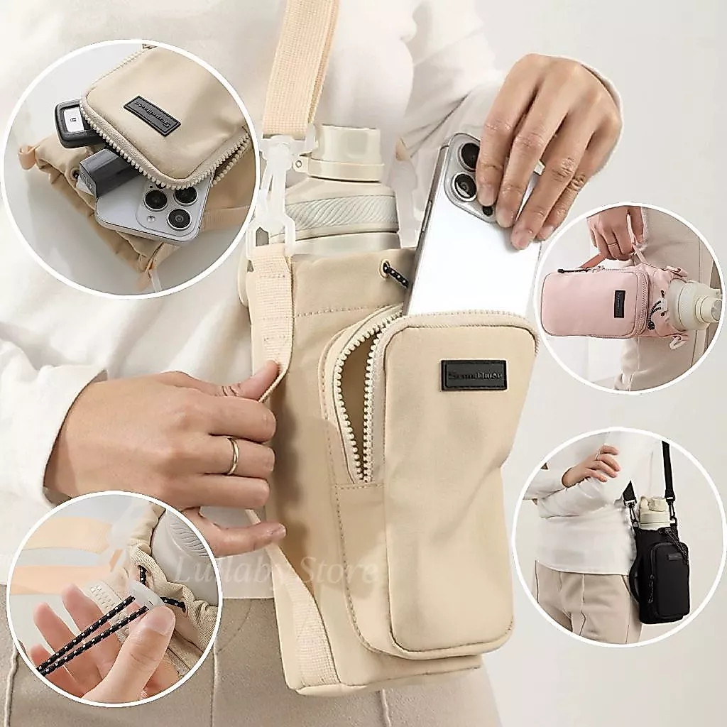 Bolsa Porta Garrafas De Água Compatível Com Copo 1,2 Litro Para Celular Chaveiro Com Alça De Ombro Ajustável — imagem 1