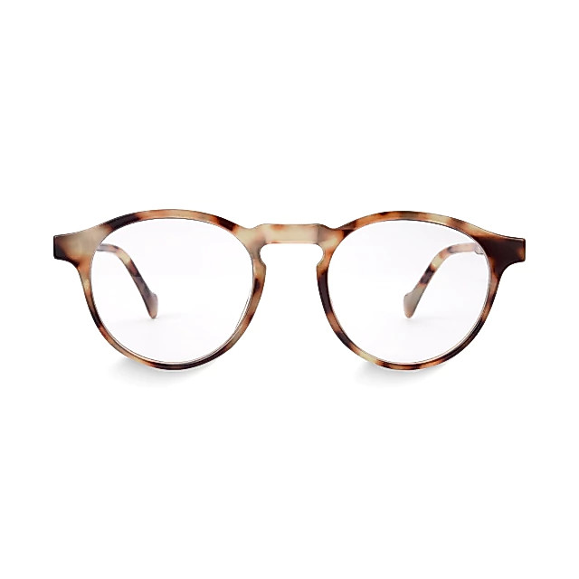 Óculos de Grau Redondo Mira Tortoise Latte Armação Premium Retrô Unissex Leve Confortável