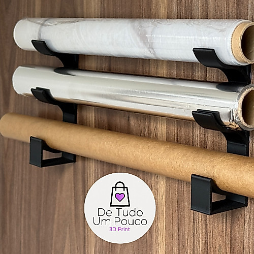 Suporte Porta Rolos de Plástico Filme Papel Alumínio Papel Manteiga Diâmetro 2,5cm