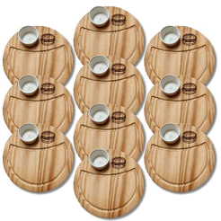 Kit 5 ou 10 Tábuas para Hamburguer, Porções Petisco Churrasco Madeira Pinus1 Ramequim