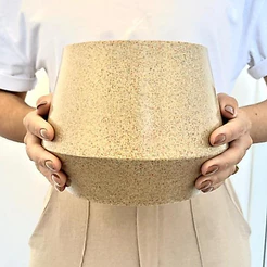 Vaso de planta Areia ou Cinza decorativo | Polietileno | Resistente | Altura 15cm