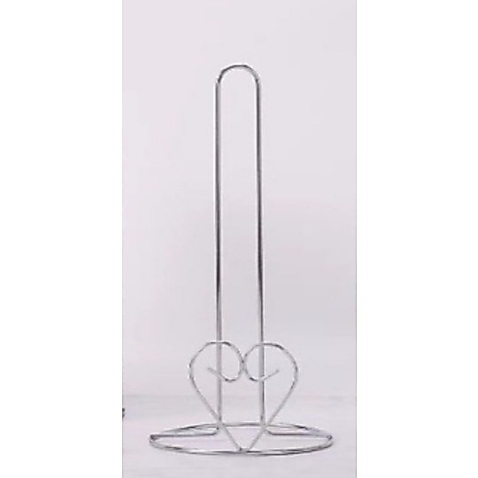Suporte Porta Rolo Papel Toalha Coração CROMADO Cozinha Mesa Multiuso — imagem 2 de 2