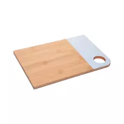 Tábua de Corte Retangular Lignora 28cm Bambu Azul Wolff para Cozinha Legumes Frutas e Carnes Servir Alimento Uso Prático