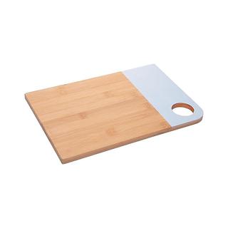 Tábua de Corte Retangular Lignora 28cm Bambu Azul Wolff para Cozinha Legumes Frutas e Carnes Servir Alimento Uso Prático