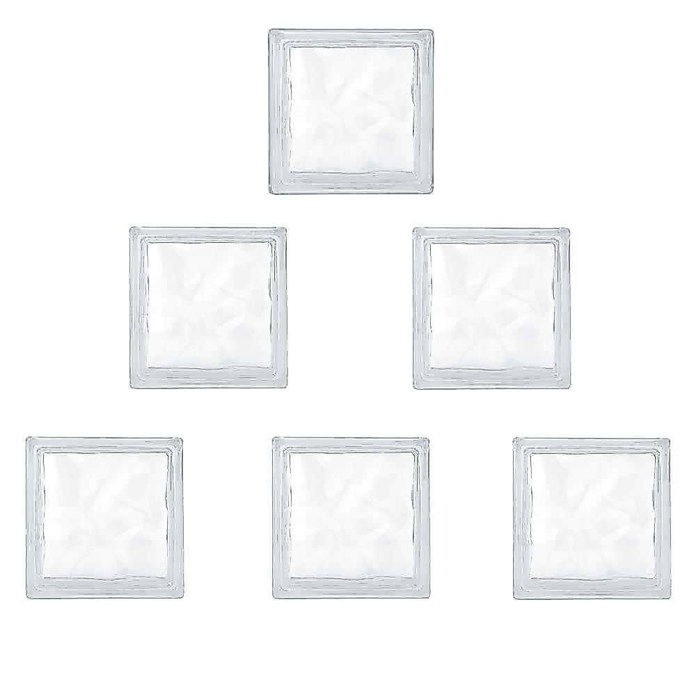 Tijolo de Vidro Modaza Cloudy 19 x 19 x 8 cm - 6 Unidades