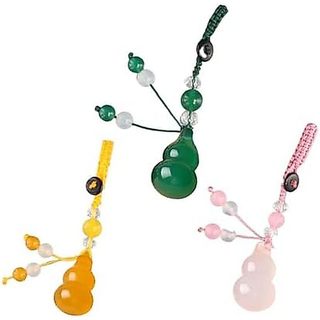 Leadigol Feng Shui Wu Lou Cabaça Chaveiro , Jade Chaveiros Encantos Decorativos , De Calabash De Cristal De Boa Sorte