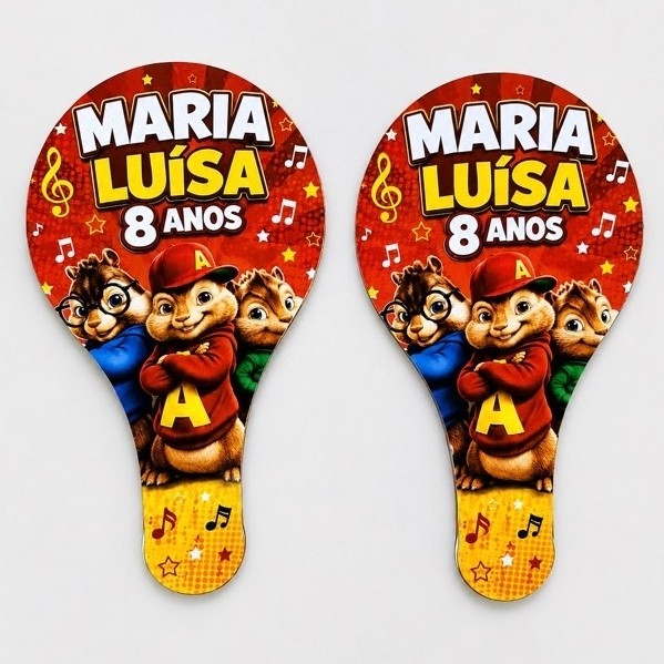 Kit 10 Pares de Raquetes Ping Pong MDF Personalizadas + 10 Bolinhas | Lembrancinha Infantil