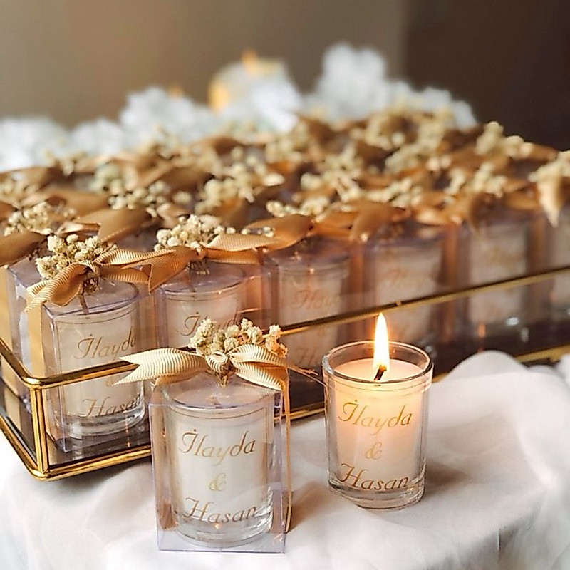 25 Velas Aromáticas Personalizadas 50ml | Lembrancinhas para Casamento, Batizado, Chá de Bebê, Formatura