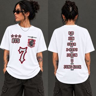 Camiseta BTS Arirang World Tour 2026 Kpop Army 100% Algodão Estampada Streetwear Moda Coreana Masculina Feminina