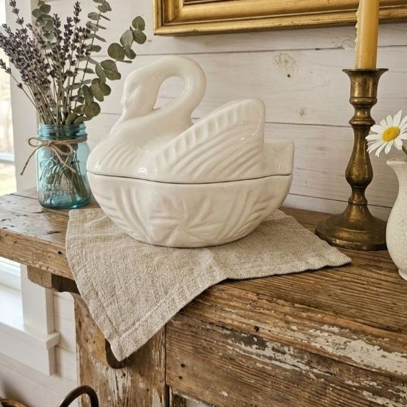 Cisne Decorativo Porta-Joias, Vasinho e Porta-Velas | Estilo Farmhouse Chic, Minimalista e Romântico