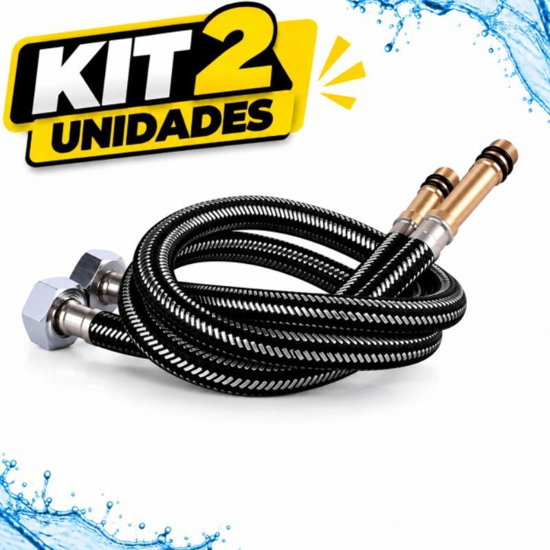 Engate Mangueira Flexível P/ Torneiras Monocomando 60cm Par