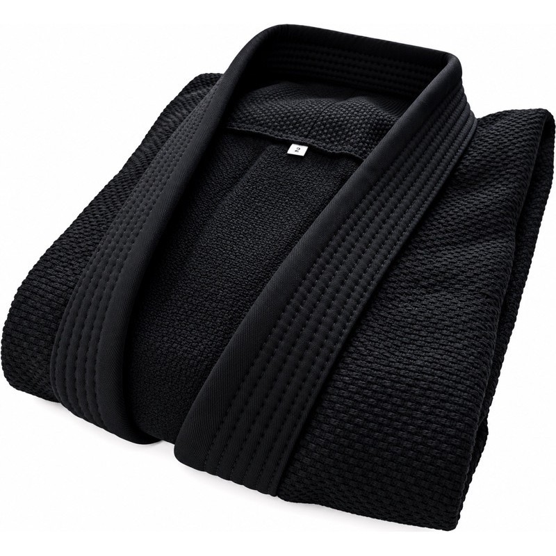 KIMONO JIU -JITSU TRANÇADO FORTE PRETO ADULTO — imagem 2 de 2