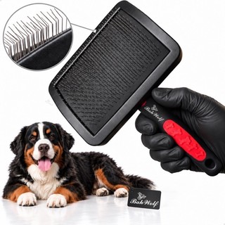 Rasqueadeira Pet Curva Bahwolf Grande ou GG para cães e gatos s/ bolinhas chowchow  Husk spitz