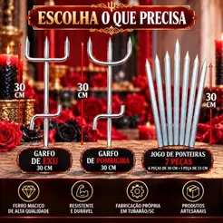 Garfo de Exu ou Pombo Gira ou Jogo de Ponteiras ARTESANAL 30cm Umbanda e Candomblé