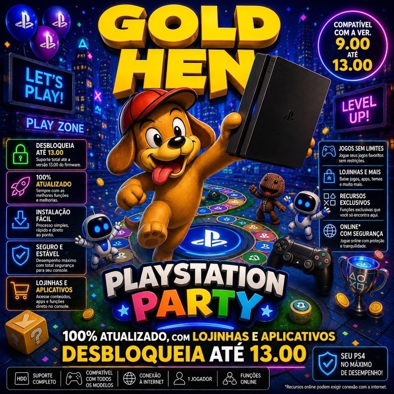 Disco de desbloqueio para PS4 BDJ GoldHEN (9.00 até 13.00) + LOJINHA E APLICATIVOS