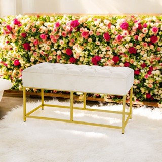 Puff Recamier Retangular Armação de Ferro Capitonê 80x36 em Oferta na Shopee