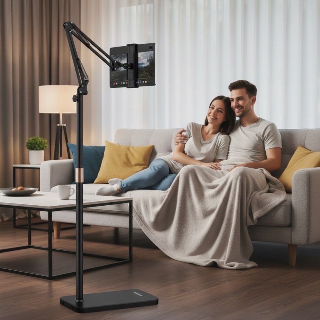 Pedestal Suporte Articulado Profissional Metal Tablet Celular Cantor Metálico 360 graus Suporta 1kg