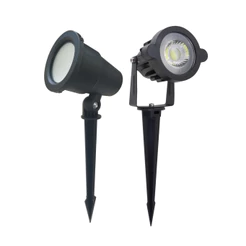 kit 2 Luminaria Spot Espeto Jardim 7W Led Luz Branca Quente, Verde e Amarela IP65