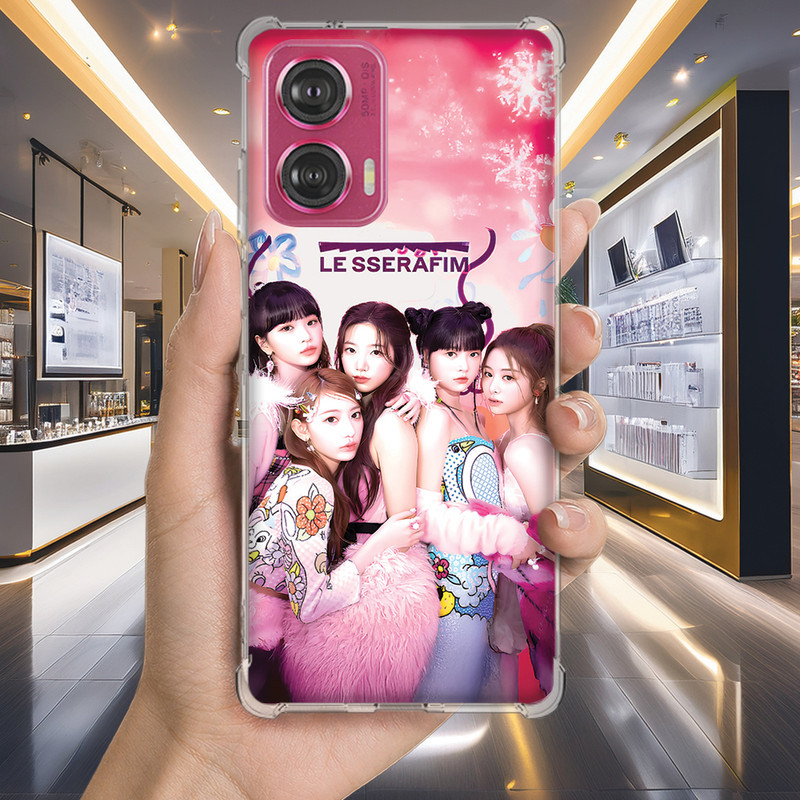 Capa Capinha MOTO EDGE 60 PRO 50 ULTRA 30 20 LITE G86 G84 G75 Anti-impacto Personalizada kpop SSERAFIM (4202)