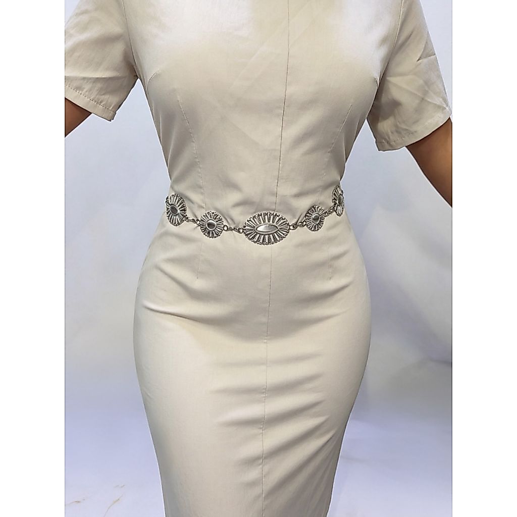 cinto feminino vintage boémio com corrente metálica ajustável apresenta um pendente vazado e é perfeito 