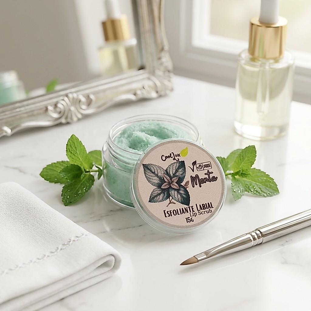 Esfoliante Labial Lip Scrub 15g Hidratante Lábios Macios Vegano Morango Menta Maracujá Banana