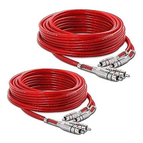 Kit 02 Cabo Rca Stetsom 5 Metros Dupla Blindagem Blindado 5m