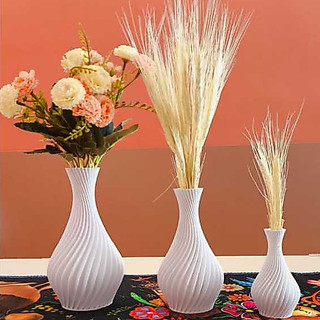 Kit Vasos Decorativos Espiral - Cor Branco - Moderno / Luxo / Elegante