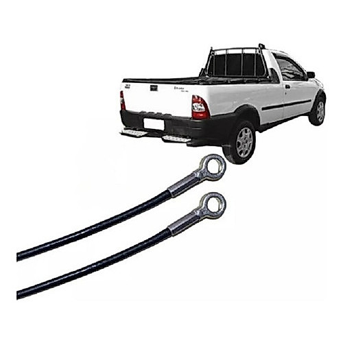 Par Cabo Aço Tampa Traseira Caçamba Fiat Strada 1996 A 2008