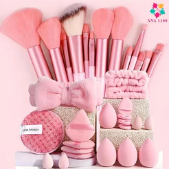 ANA1108 Conjunto 33 Pincéis De Maquiagem Profissional com esponja de maquiagem