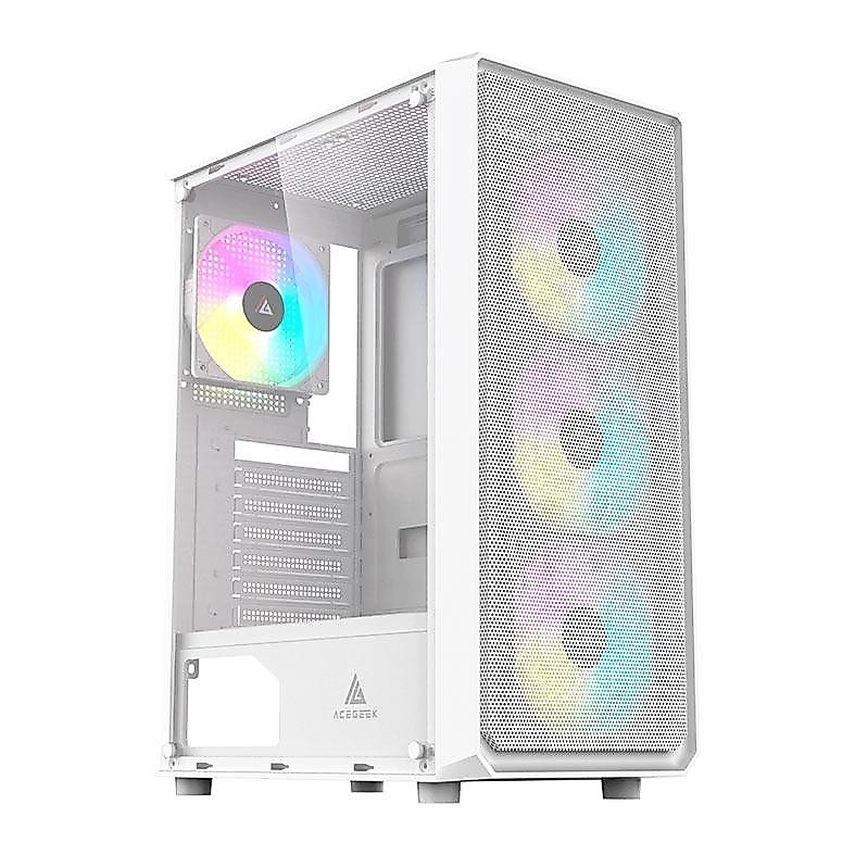 GABINETE GAMER ACEGEEK DIAMOND R339 RAINBOW MID-TOWER LATERAL DE VIDRO 4 FANS AG