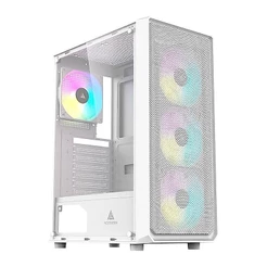 GABINETE GAMER ACEGEEK DIAMOND R339 RAINBOW MID-TOWER LATERAL DE VIDRO 4 FANS AG-DIAMOND-R339-WH-I4F