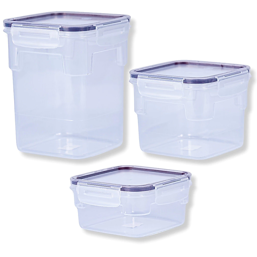 Jogo Potes Amélia Vedação Premium Plástico Marmita Antibacteriano Com Tampa Silicone Lacre Firme — imagem 1
