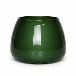 Vaso Redondo Largo Vidro Verde Vaso Decoração Casa Enfeites